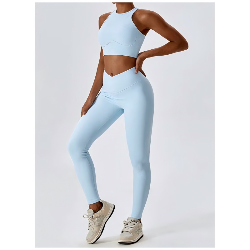 2PCS Ribbed Waist Butt Lift Leggings